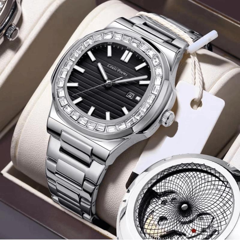 Louis Poetry nautilus black style watches men automatic mechanical watch Business casual waterproof men's watch Men's high-end watches are very elegant