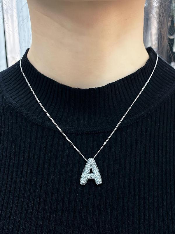 Initials Pendant Necklace for Women, Fashion Jewelry for Party, Daily Clothing Decor, Trendy All-match & Exquisite Jewelry for Birthday Gift