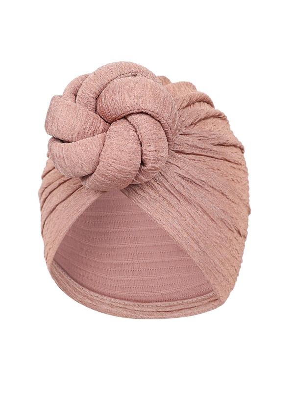 Women's Simple Style Plain Color Turban Hat, Casual Trendy  Beanie, Comfortable and Breathable Knot Design Turban Hat, Fashionable Clothes Accessories for Daily Use