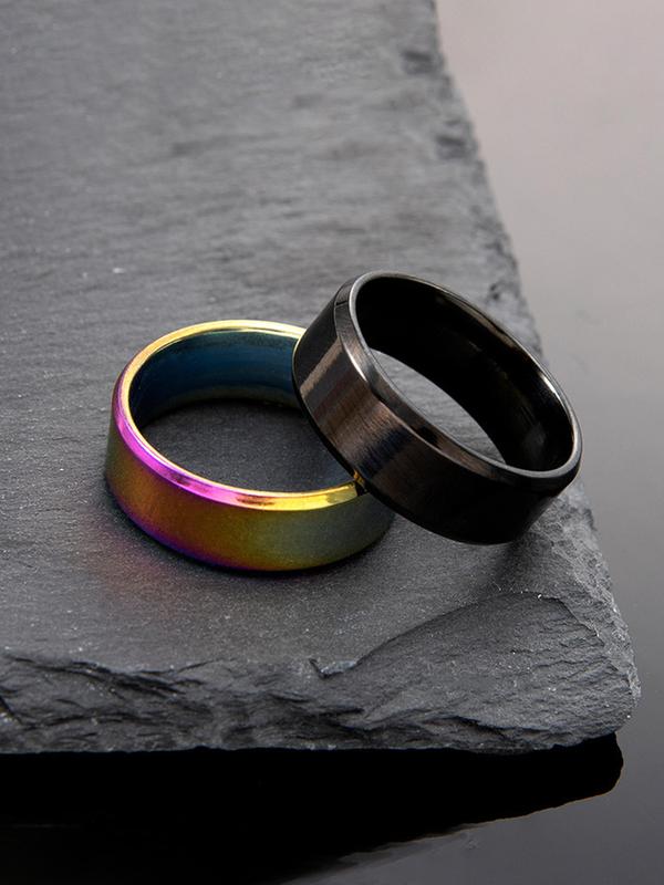 Simple Plain Color Ring, Fashion Accessories for Both Men & Women for Party, Daily Clothing Decor, Trendy All-match & Exquisite Jewelry for Birthday Gift