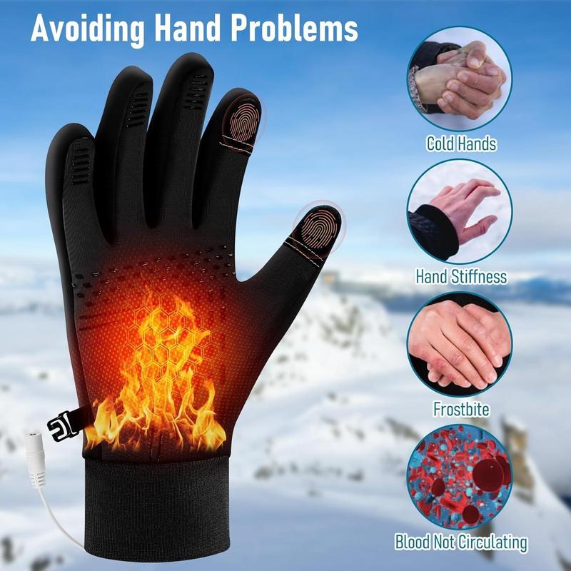 USB Heated Gloves, 1 Pair All-finger Hand Warmer, Double-sided Heating Hand Warmer, Winter Outdoor Sports Skiing Gifts Biking Hiking