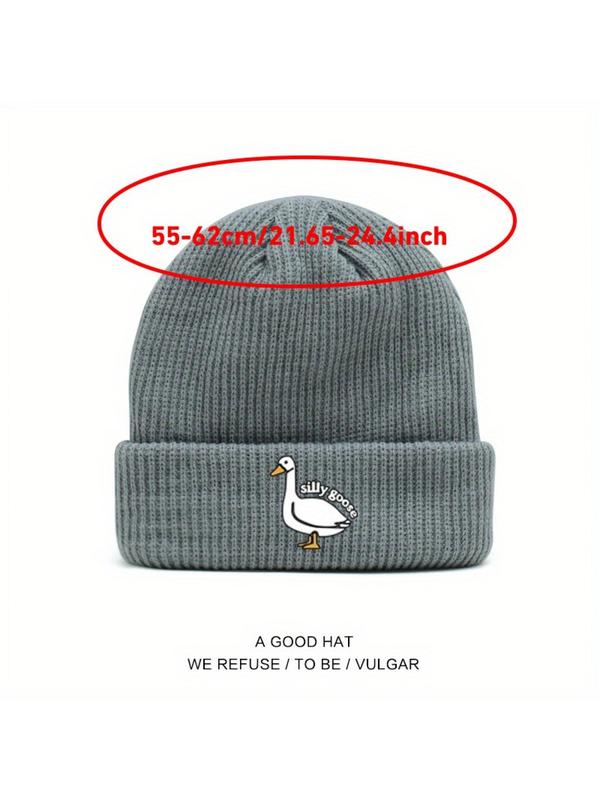 Unisex Casual Duck Graphic Beanie Hat, New Style Knit Hat for Fall & Winter, Fashion Accessories for Both Men & Women