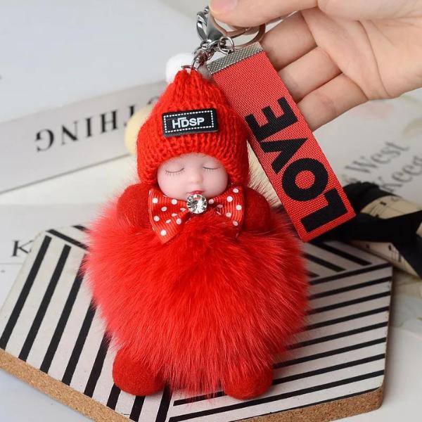 Cute and Adorable Furry Pom Pom Keychain - Cute Charms for Phone, Bag,Fashion Accessories, Gifts for Women Girls