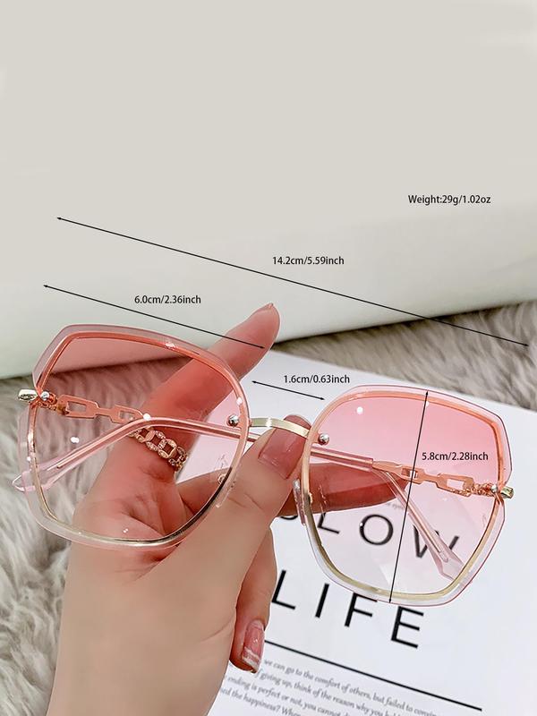 Vintage Ombre Tinted Lens Sunglasses for Women Back To School, Retro Outdoor Large Size Square Frame Fashion Sunglasses, Summer Sun Protection Sunglass Trends 2024 for Driving