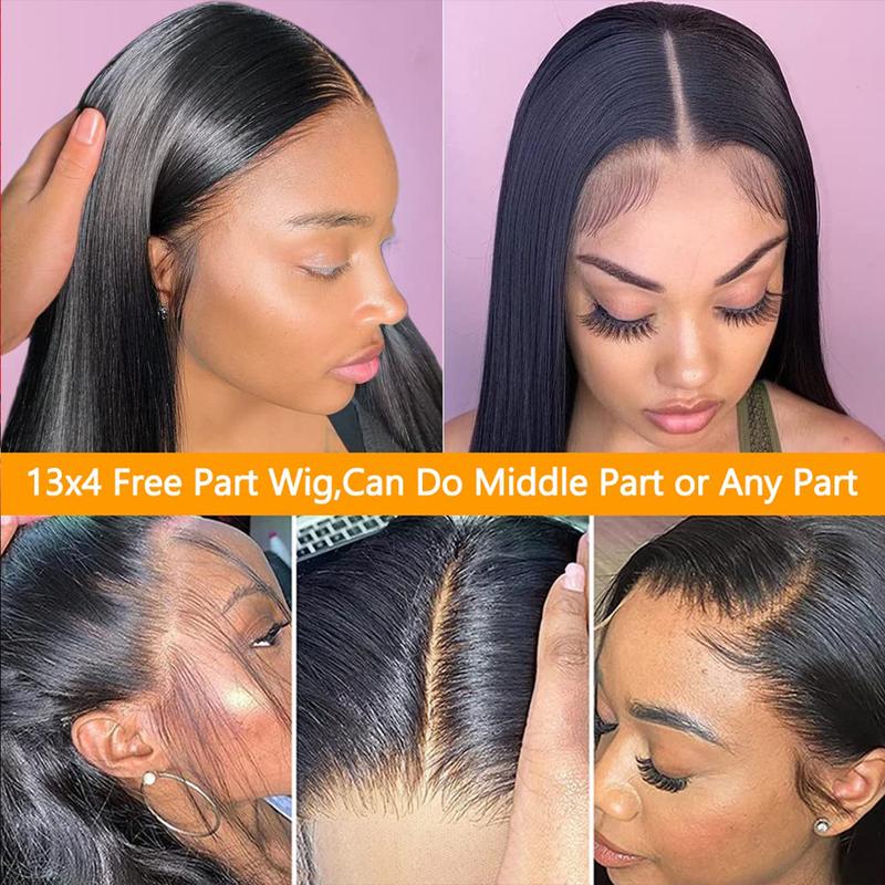 13x4 HD Transparent Lace Front Wigs Human Hair Smooth Pre Plucked For Women Brazilian 13x4 Lace Frontal Wig Human Hair Straight 180% 28 30 inch Straight Wigs Sale