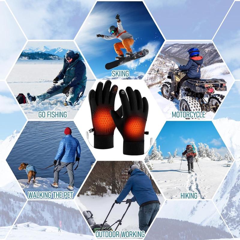 USB Heated Gloves, 1 Pair All-finger Hand Warmer, Double-sided Heating Hand Warmer, Winter Outdoor Sports Skiing Gifts Biking Hiking