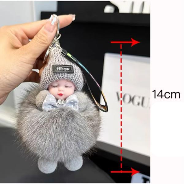 Cute and Adorable Furry Pom Pom Keychain - Cute Charms for Phone, Bag,Fashion Accessories, Gifts for Women Girls