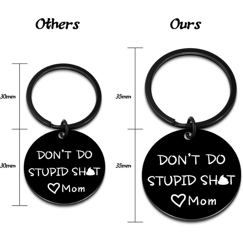 Stocking Stuffers for Teens Don't Do Stupi Love Mom Keychain Christmas Gifts for Teen Boys Girls Teenage Son Daughter