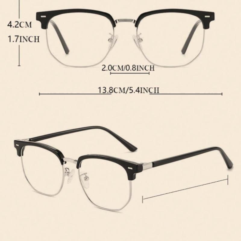 Men's Square Clear Lens Glasses for Daily Wear and Halloween