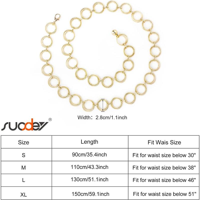 Suosesty alloy gold waist chain belt for women fashion cute body belly link belt chain for pants dresses