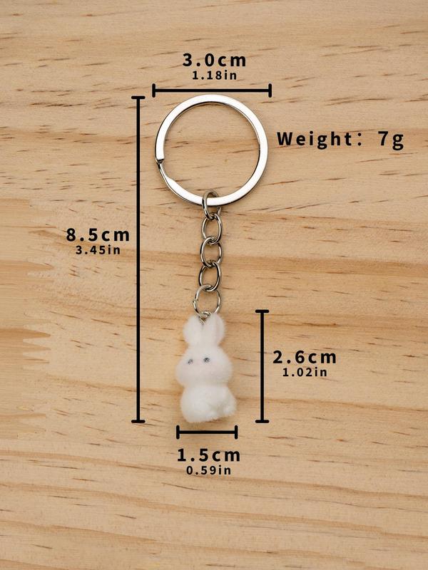 Cute Rabbit Design Keychain, Animal Shaped Keychain for Car Key, Bag Charm for Women & Men, Fashion Accessories for Daily Use