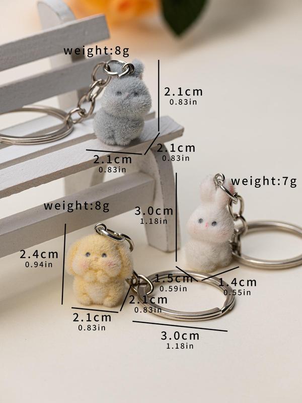 Cute Rabbit Design Keychain, Animal Shaped Keychain for Car Key, Bag Charm for Women & Men, Fashion Accessories for Daily Use