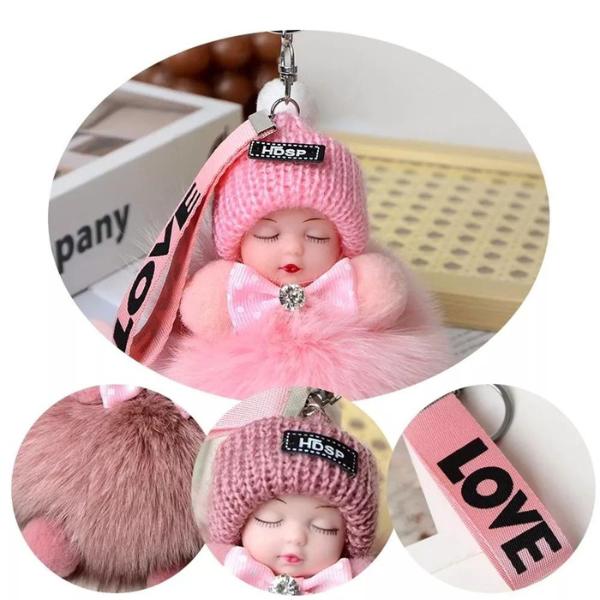 Cute and Adorable Furry Pom Pom Keychain - Cute Charms for Phone, Bag,Fashion Accessories, Gifts for Women Girls