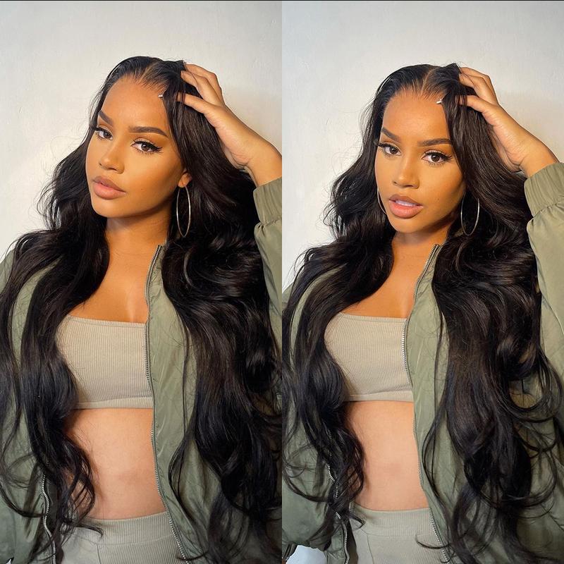 Bling Hair 360 Full Lace Wigs Human Hair Body Wave Transparent 13x4 Lace Frontal Wigs Human Hair Brazilian Wig 180% Density For Black Women 30 32 Inch