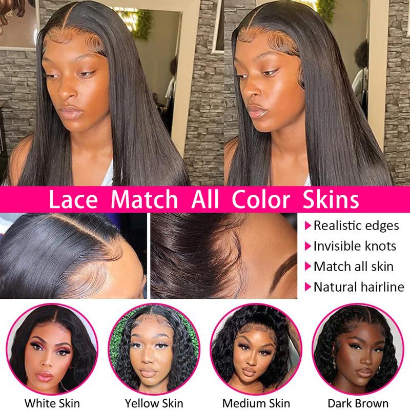 13x4 HD Transparent Lace Front Wigs Human Hair Smooth Pre Plucked For Women Brazilian 13x4 Lace Frontal Wig Human Hair Straight 180% 28 30 inch Straight Wigs Sale