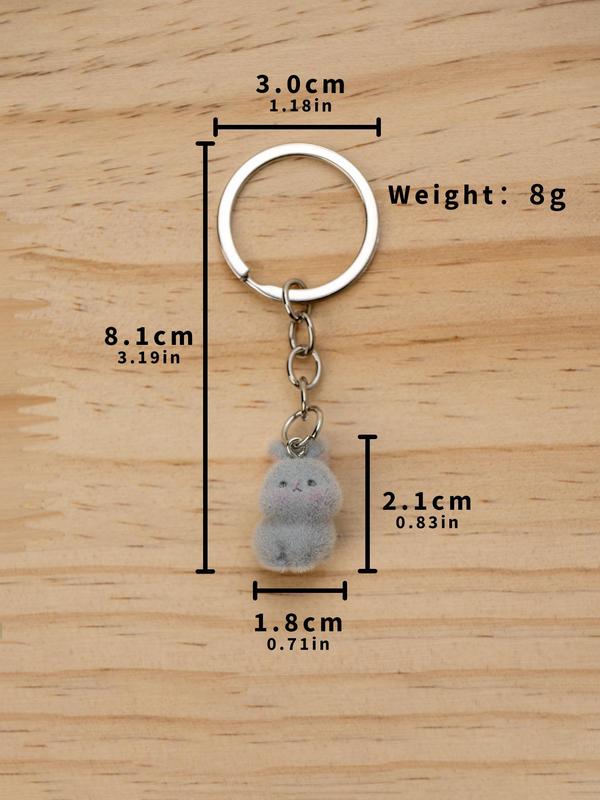 Cute Rabbit Design Keychain, Animal Shaped Keychain for Car Key, Bag Charm for Women & Men, Fashion Accessories for Daily Use