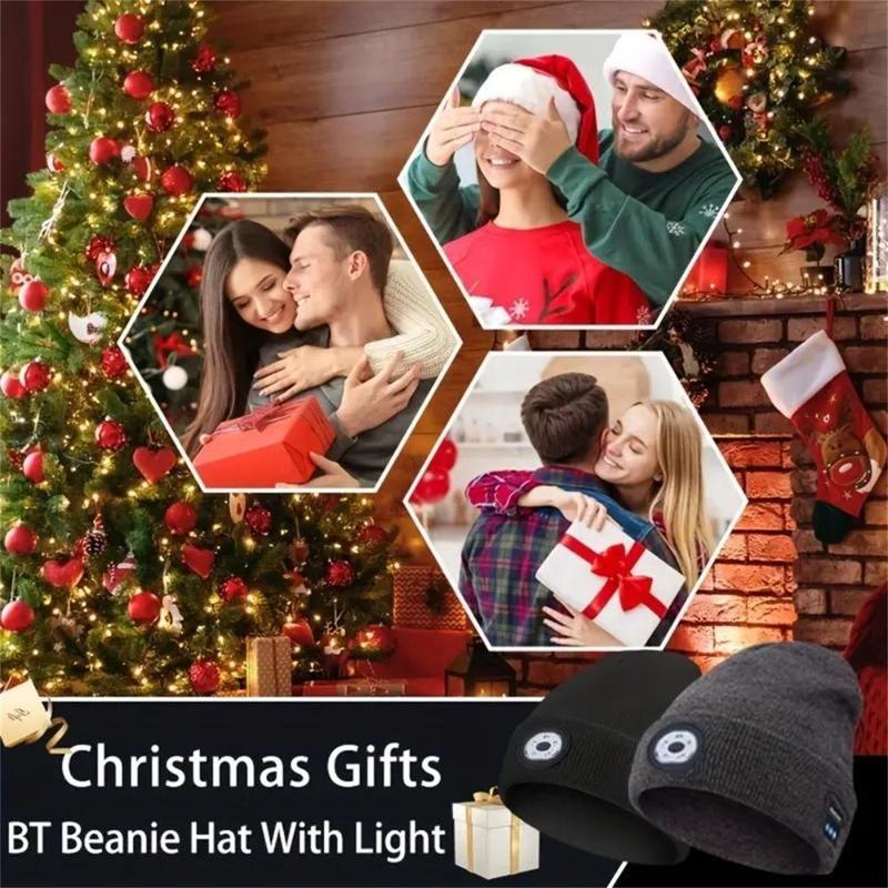 Chirstmas Gifts,Creative Design BT MusicHat,Bluetooth-compatible Hats with Wireless &Lightweight Headphones&Light,PortableMultifunctional Hats as Gift ldeas forMen,Women,Fall Gifts