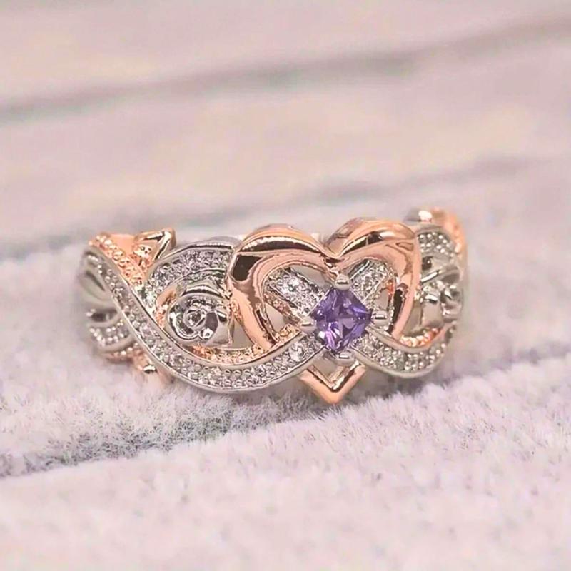 1 Purple rose ring for women, perfect for brides or dates