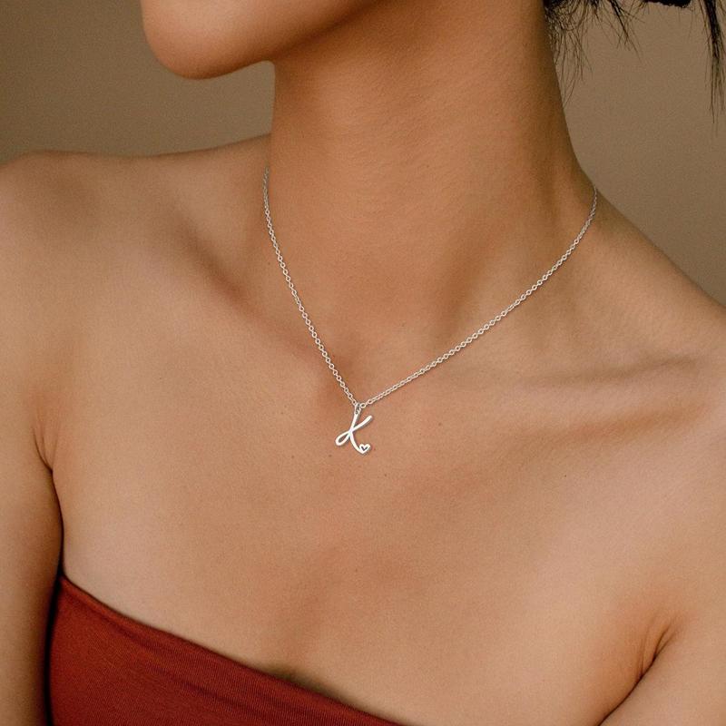 TEWIKY Initial Necklace For Women Girls Dainty Letter Pendant Necklace Trendy Waterproof Simple Cute Necklaces Custom Personalized Monogram Choker For Girls Gift For christmas 2024 ornament