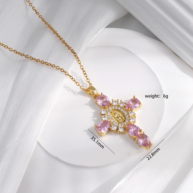 1 Pcs Popular And Fashion Cubic Cross Pendant Necklace, Perfect As a Gift For Birthdays Or Any Special Occasion