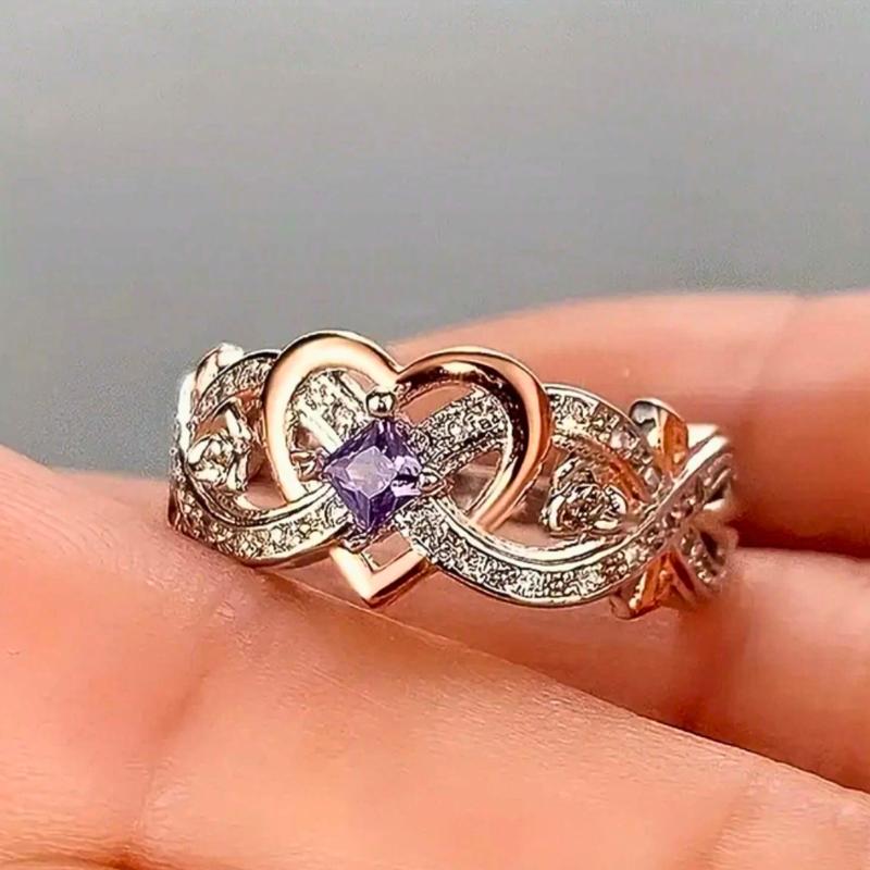 1 Purple rose ring for women, perfect for brides or dates