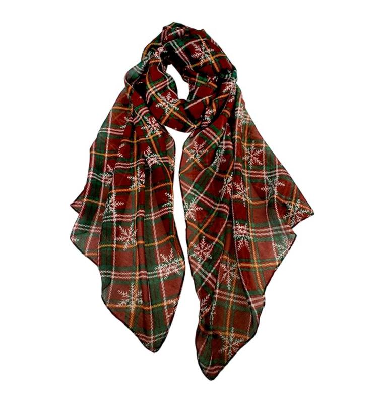 Soft Festive Prints Christmas Scarf for Women - Lightweight Holiday Wrap, Perfect Gift for Fall & Winter