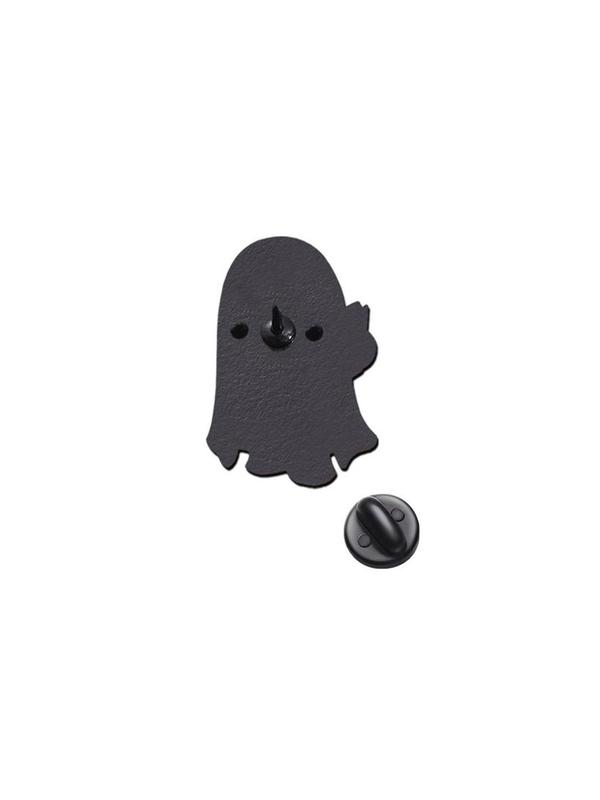 Cute Ghost Reading Book Design Brooch, Halloween Themed Alloy Badge for Daily Clothing Decor, Trendy All-match & Exquisite Brooch for Birthday Gift