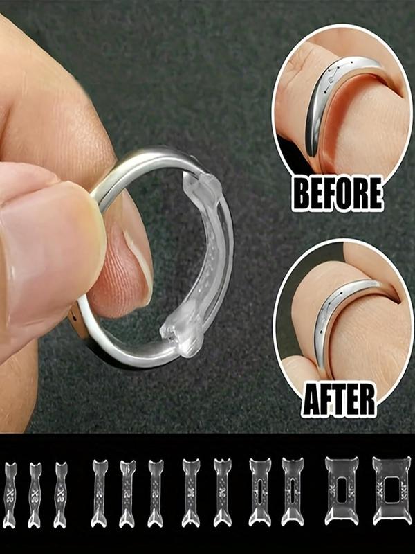 Simple Ring Adjuster As Gift, 12pcs Ring Size Adjustment Pad, Clear Ring Invisible Adjuster for Women & Men, Basic Ring Inner Sleeve, Matching Jewelry Adjuster for Daily Use