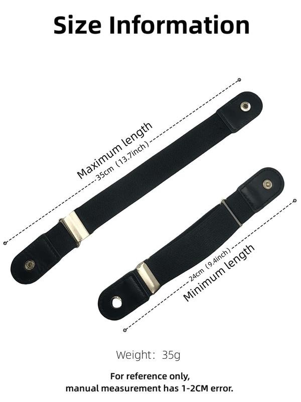 1 Pair No Buckle Elastic Belt for Women Men, High Stretch Belt for Pants Jeans, Casual Buckle Free Adjustable Invisible Belt, Trendy Accessories