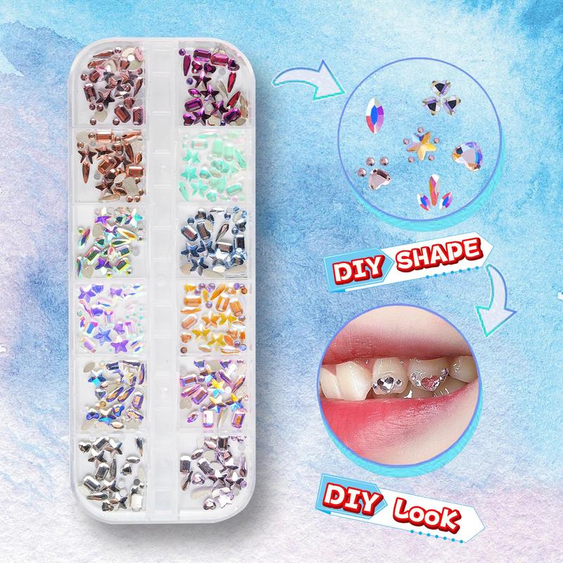 MK Orbit Tooth Gem Kit, DIY Teeth Jewelry Multiple Colors Crystals, 360PCS Professional Teeth Gem Stones, Temporary Tooth Gems Decoration Starter Kit,Teeth Gems Kit with Tweezers