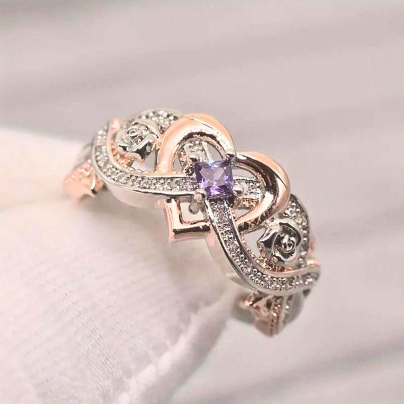 1 Purple rose ring for women, perfect for brides or dates