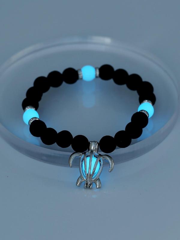 Creative Turtle, Pumpkin & Heart Wing Element Luminous Beaded Bracelet, Beaded Bracelet With Charm, Fashion Party & Holiday Accessories For Women