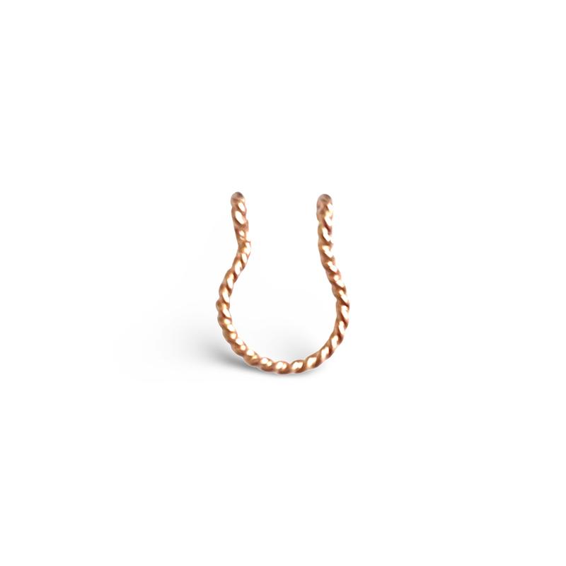 Twisted Handmade Faux Septum Piercing Unisex Nose Ring