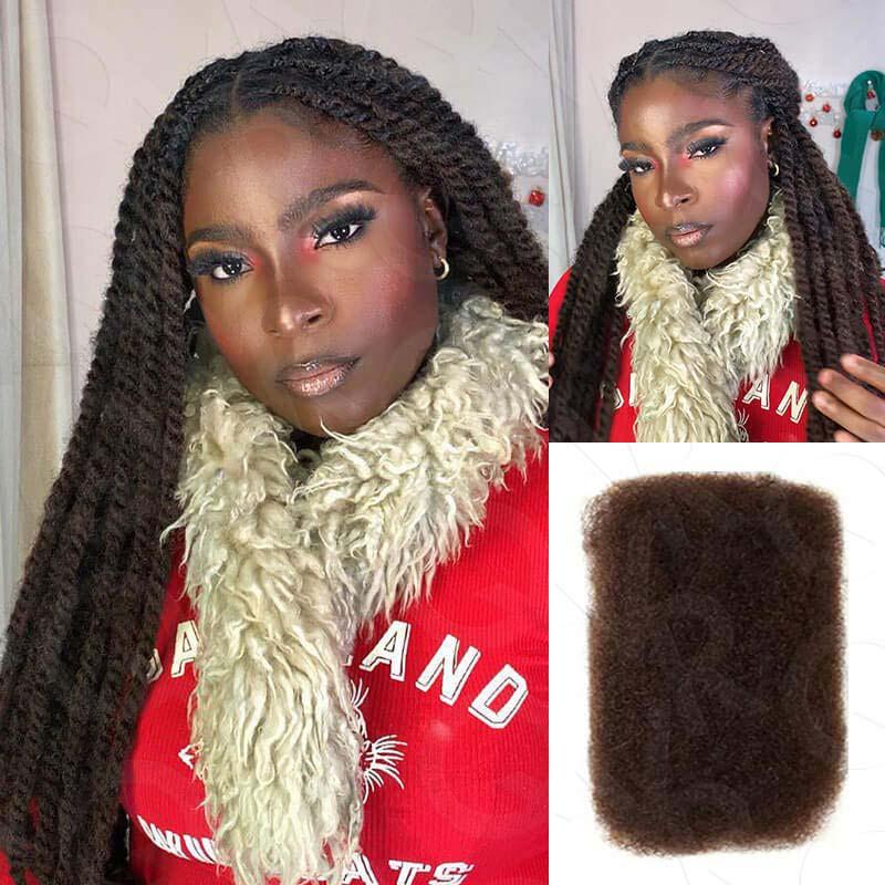 QVR Natural Black Afro kinky Bulk Hair Extensions For Braiding Dreadlock Human Hair 2