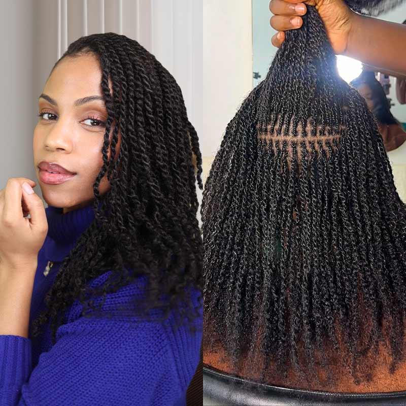 QVR Natural Black Afro kinky Bulk Hair Extensions For Braiding Dreadlock Human Hair 2