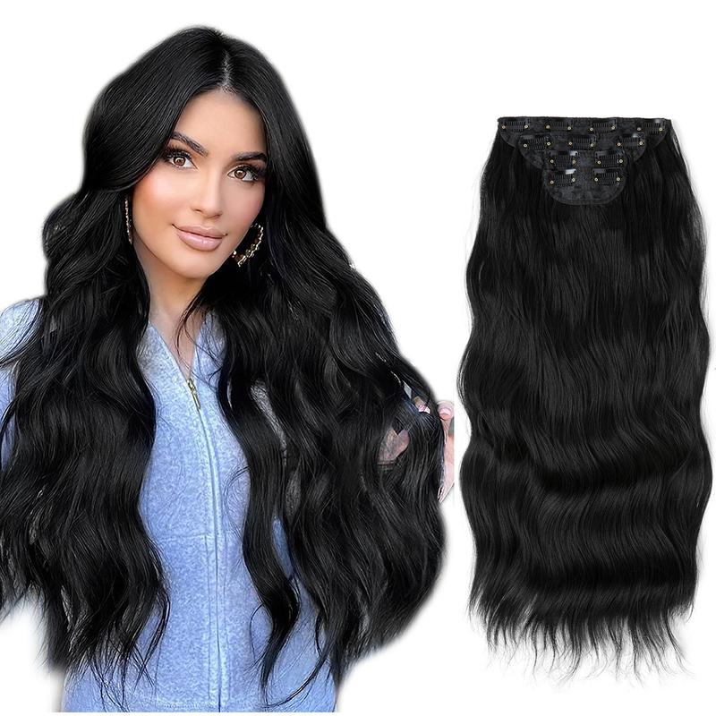 22 Inch Clip-in Hair Extensions,Quality Long Curly Natural &Soft Synthetic Extensions for Women's Daily Wear & Party, Female 2024 Trendy Matching Wig Piece for Any Occasion