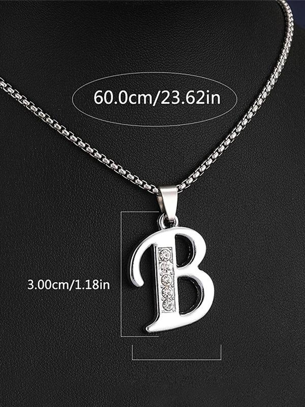 Stainless Steel Initials Pendant Necklace, Fashion Jewelry for Party, Daily Clothing Decor, Trendy All-match & Exquisite Jewelry for Birthday Gift