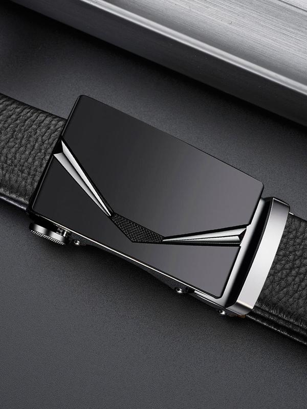 Men's Automatic Buckle PU Leather Belt Without Box, Business Casual PU Buckle Belt For Men For Work Office Daily