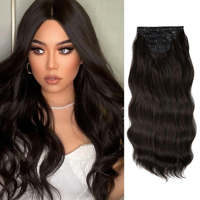 22 Inch Clip-in Hair Extensions,Quality Long Curly Natural &Soft Synthetic Extensions for Women's Daily Wear & Party, Female 2024 Trendy Matching Wig Piece for Any Occasion