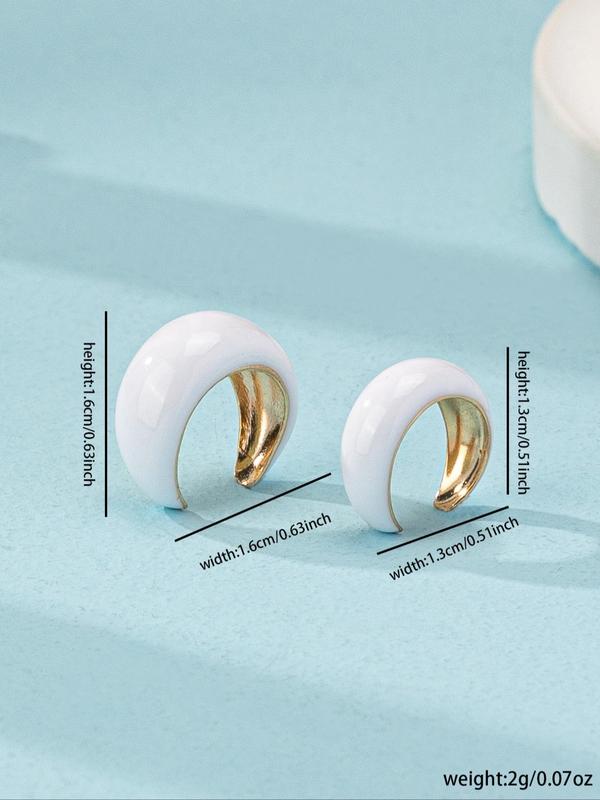 Simple Plain Zinc Alloy Earrings, Minimalist Fashionable Casual Ear Cuff, Daily Use, Jewelry For Daily Decoration