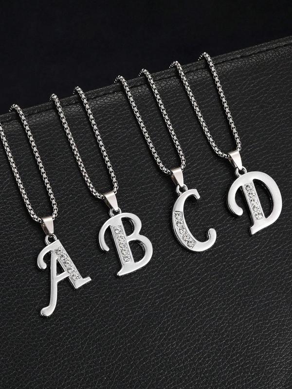 Stainless Steel Initials Pendant Necklace, Fashion Jewelry for Party, Daily Clothing Decor, Trendy All-match & Exquisite Jewelry for Birthday Gift