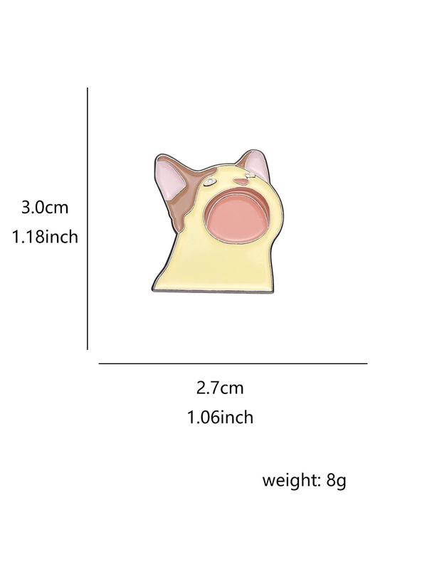 Cute Cartoon Cat Animal Design Brooch, Cute Gift For Kids, Casual Clothes Accessories Suitable for Backpacks, Jeans, Scarves, Hats Decoration Fixed Buckle, Casual Zinc Alloy Jewelry for Men & Women