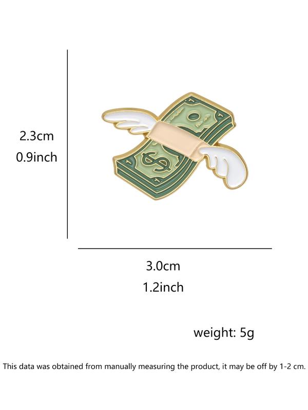 Cartoon Dollar Brooch, Cute Wing Design Brooch for Women & Men, Fashion Brooch for Party, Daily Clothing Decor, Trendy All-match & Exquisite Brooch for Gift