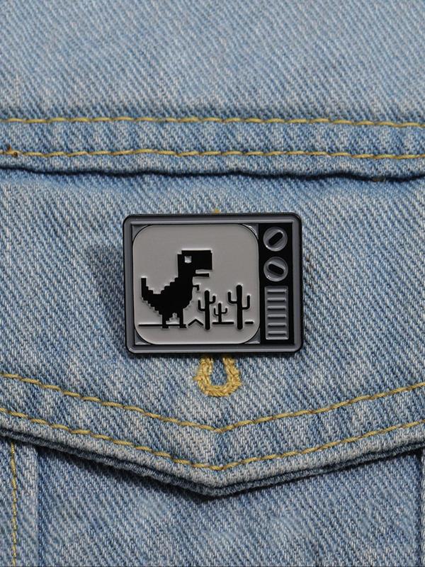 Cute Dinosaur Design Brooch, Fashion Alloy Badge for Daily Clothing Decor, Trendy All-match & Exquisite Brooch for Birthday Gift