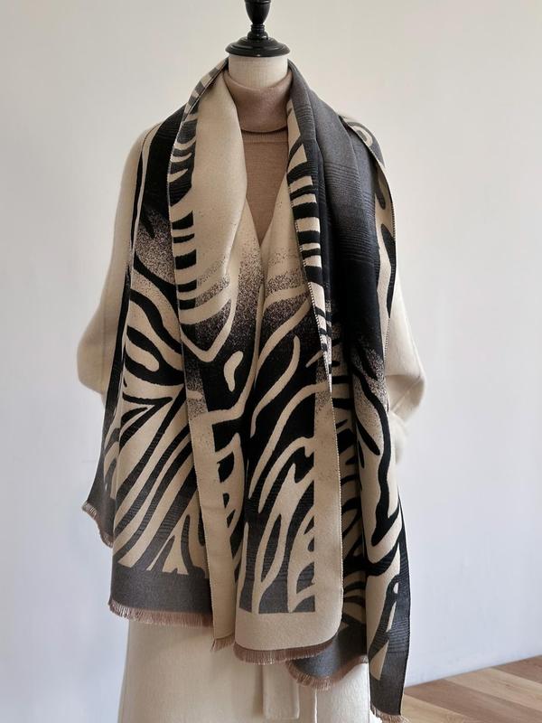 Boho Style Leopard Print Scarf, Fashionable Soft Warm Shawl for Women, Casual Versatile Scarf for Fall & Winter