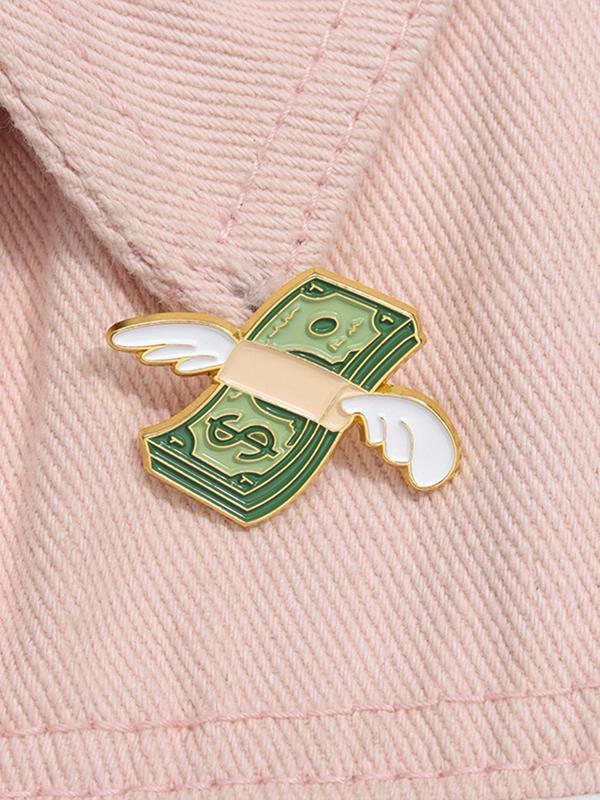 Cartoon Dollar Brooch, Cute Wing Design Brooch for Women & Men, Fashion Brooch for Party, Daily Clothing Decor, Trendy All-match & Exquisite Brooch for Gift