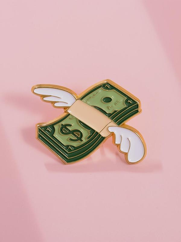 Cartoon Dollar Brooch, Cute Wing Design Brooch for Women & Men, Fashion Brooch for Party, Daily Clothing Decor, Trendy All-match & Exquisite Brooch for Gift