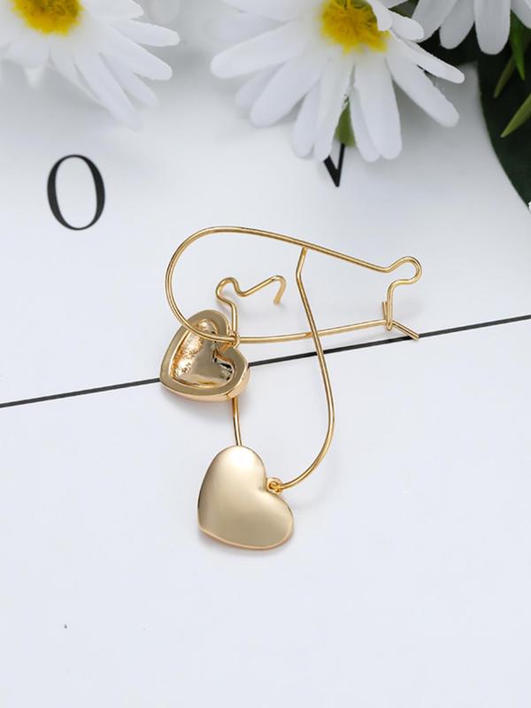 1 Pair Heart Shaped Dangle Earrings, Fashionable Casual Matching Earrings Jewelry for Daily Use, Classic Fashion Accessories for Party