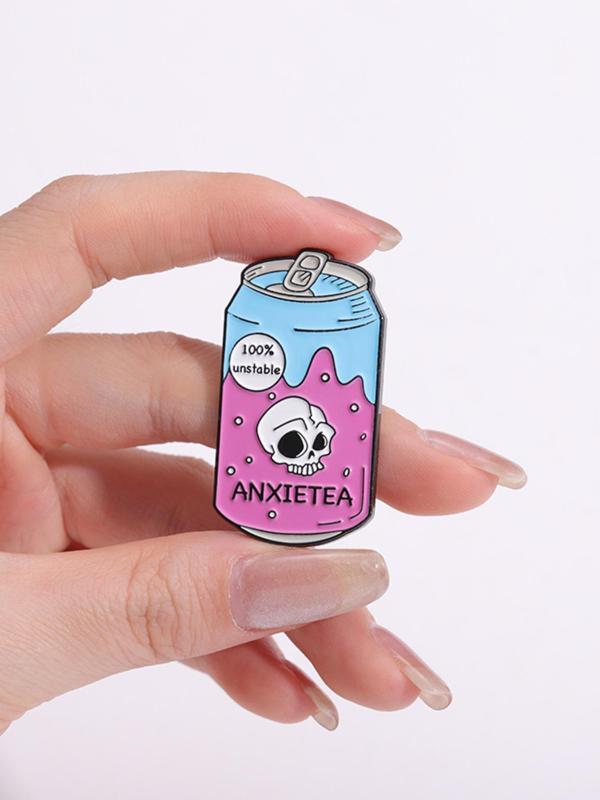 Cartoon Can Design Brooch, Fashionable Alloy Badge for Daily Clothing Decor, Trendy All-match & Exquisite Brooch for Birthday Gift