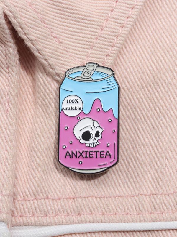 Cartoon Can Design Brooch, Fashionable Alloy Badge for Daily Clothing Decor, Trendy All-match & Exquisite Brooch for Birthday Gift